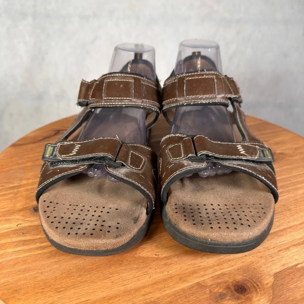 St. John's Bay Llewellyn Sandals Mens 11 Brown Good Memory Foam Strappy Sport
